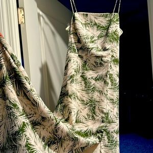 Palm Summer Dress Open Back